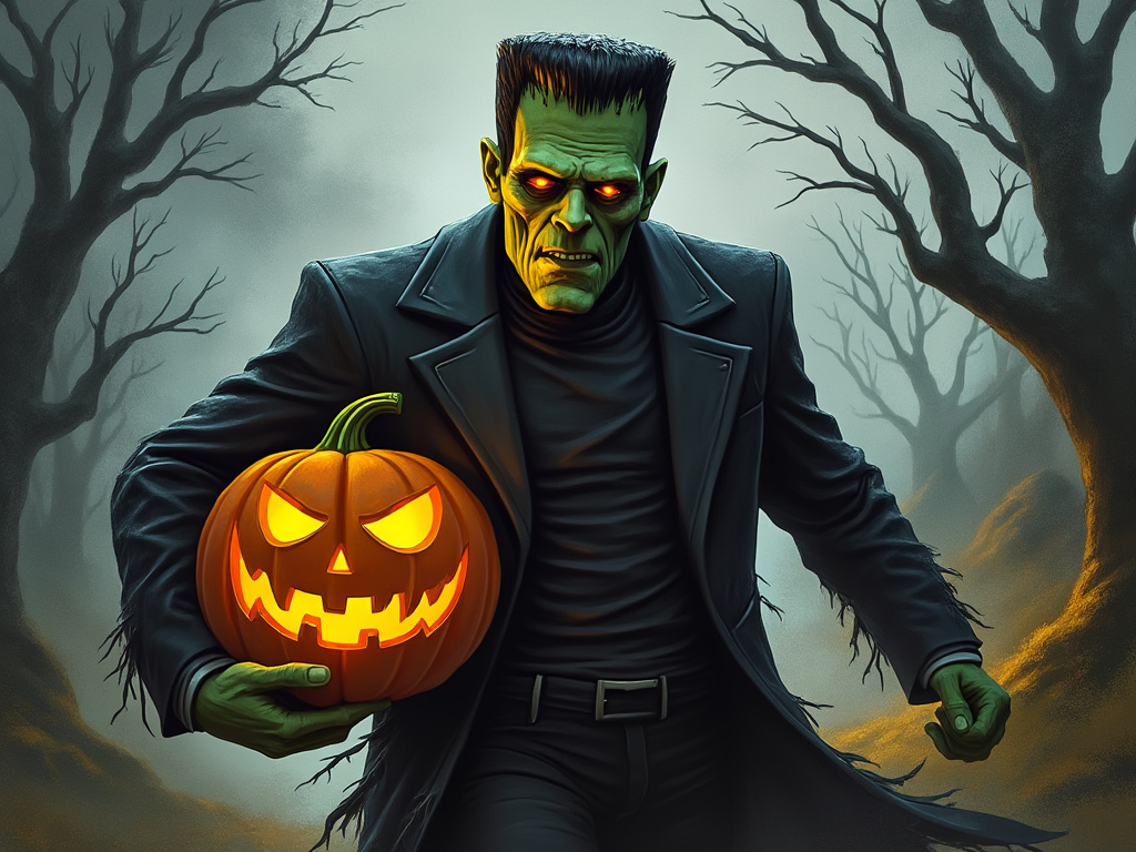 Frankenstein Pumpkin Carving 1