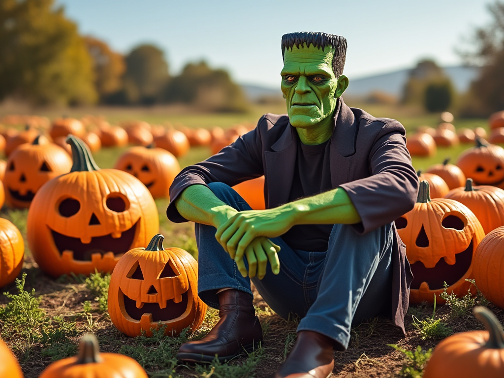 Frankenstein Pumpkin Carving 7